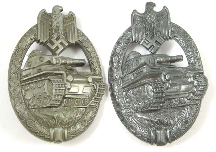 Appraisal: TWO WORLD WAR TWO GERMAN NAZI PANZER TANK ASSAULT BADGES