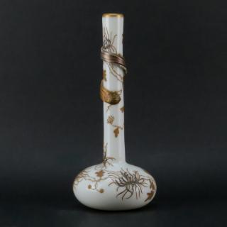 Appraisal: Antique Victorian Style Gilt Opaline Glass Vase Antique Victorian Style