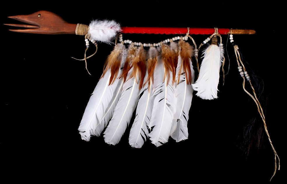 Appraisal: Blackfoot Style Native American Loon Dance Stick Featured in this