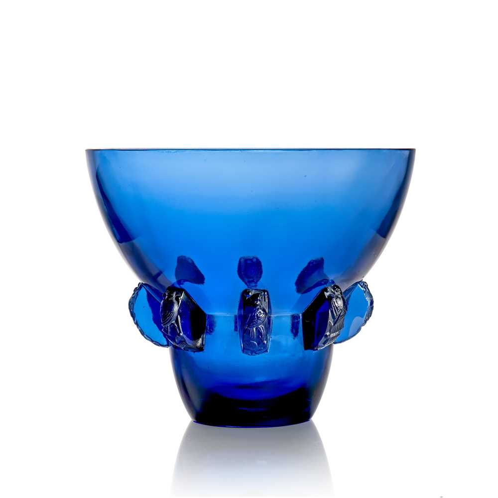 Appraisal: REN LALIQUE FRENCH - CARTHAGE VASE NO designed cobalt bluestencilled