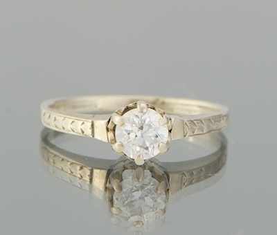 Appraisal: An Art Deco Diamond Solitaire Ring k white gold ring