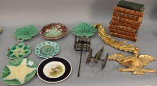 Appraisal: Group lot to include six Majolica dishes etruscan star fish