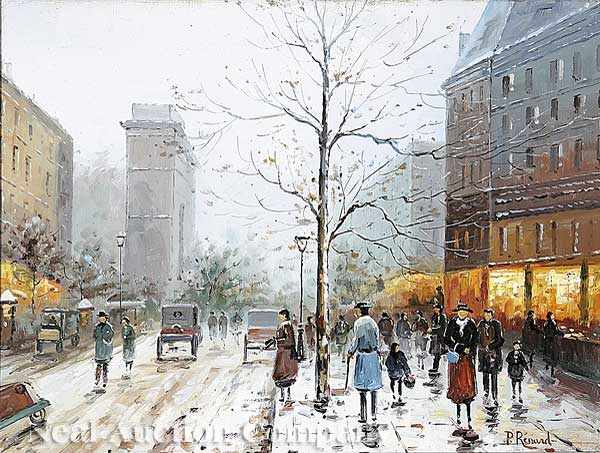 Appraisal: Pierre Renard French - Winter Street Scene oil on canvas