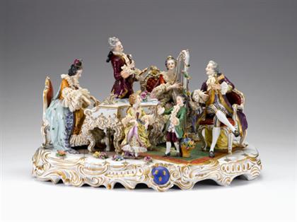 Appraisal: Large Volkstedt porcelain figure group of a family recital th