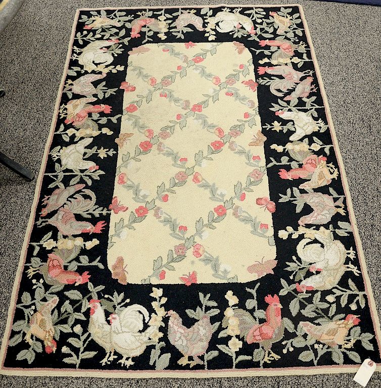 Appraisal: Four throw rugs including three hooked and one needlepoint '