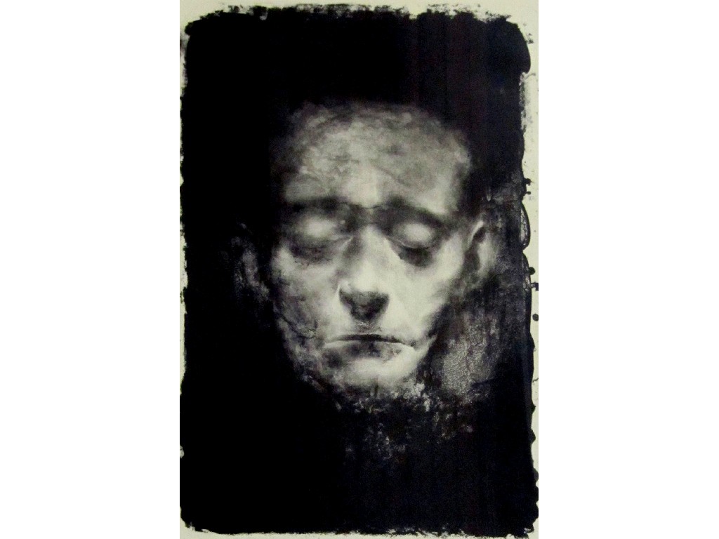 Appraisal: KEN CURRIE b Printer's proof stone lithograph 'Death Mask' inscribed