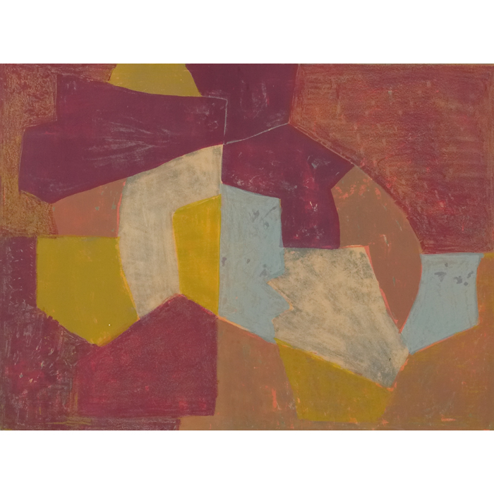 Appraisal: Serge Poliakoff Russian - ''Composition carmin brune jaune et grise''