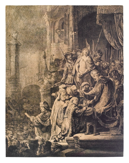 Appraisal: REMBRANDT VAN RIJN Christ before Pilate Large Plate Etching engraving