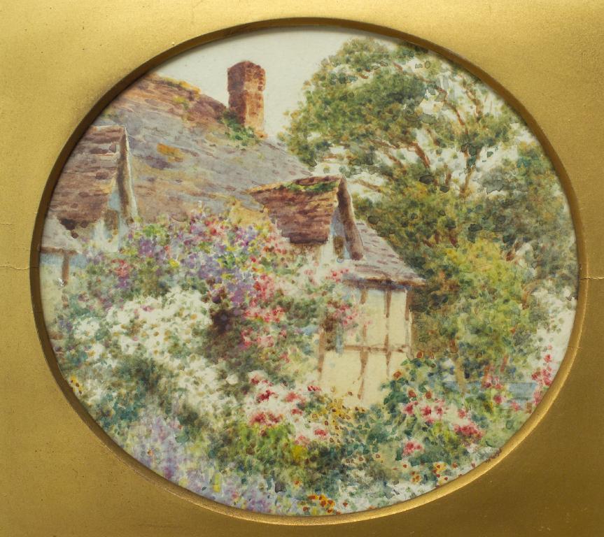 Appraisal: ENGLISH SCHOOL th th CENTURY COTTAGE GARDEN IN FULL BLOOM