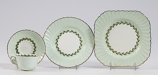 Appraisal: MINTON CHEVIOT GREEN SALAD PLATES PLUS pieces English mid- th