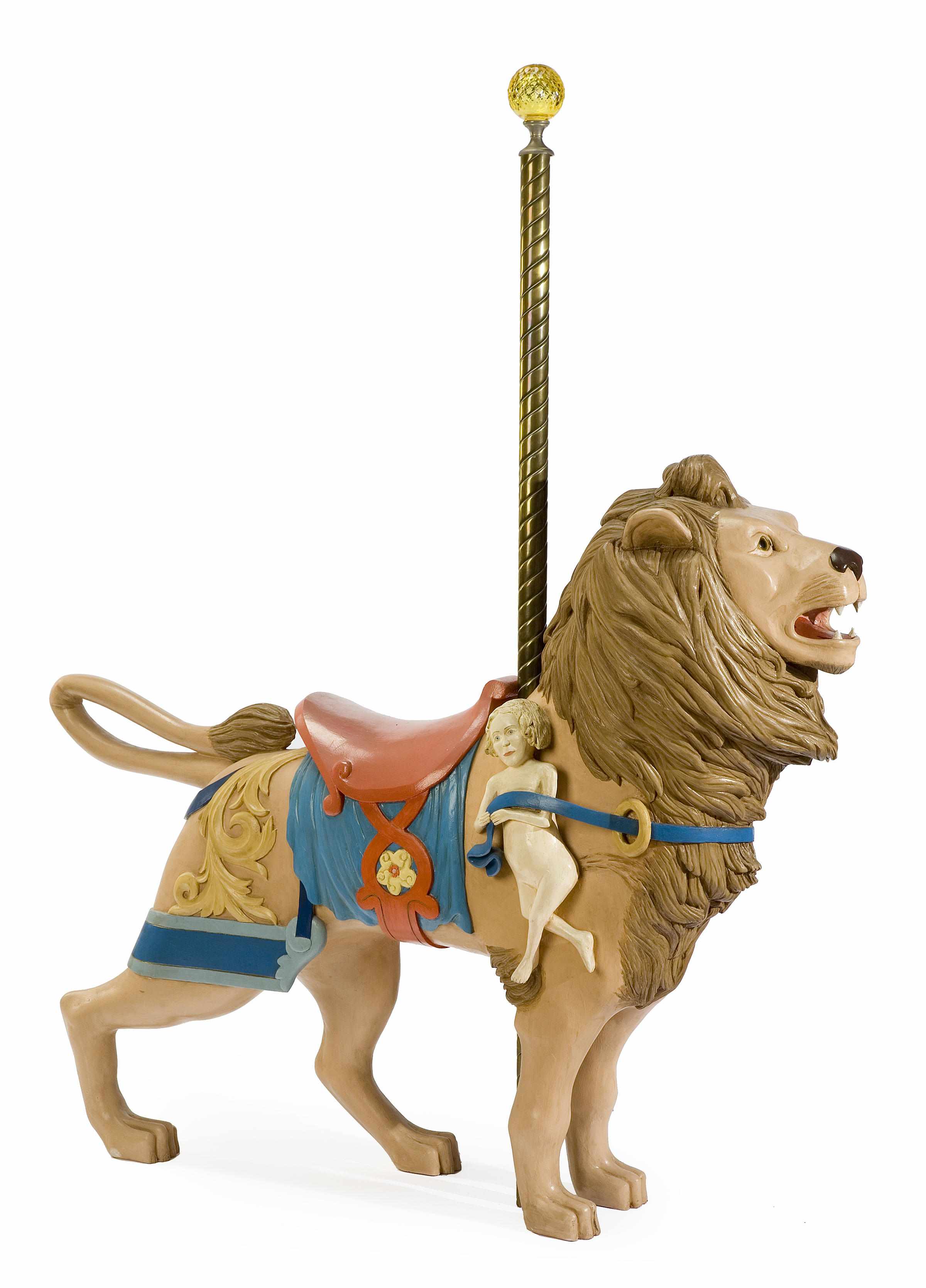 Appraisal: A carved and painted carousel lion after a model by