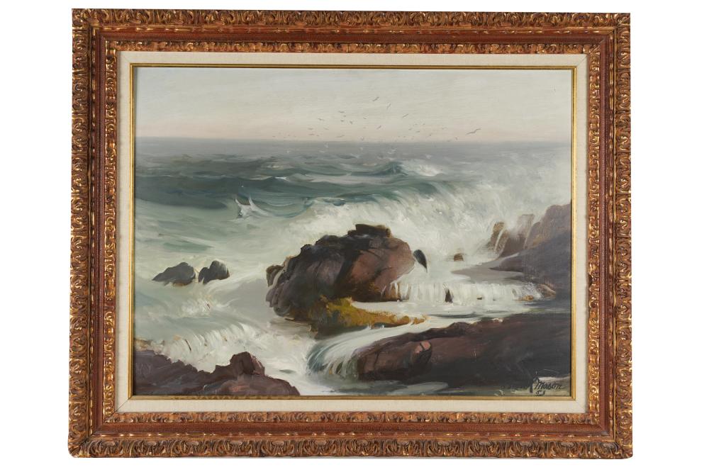 Appraisal: FRANK HERBERT MASON - ROCKY SEASCAPEoil on panel signed and