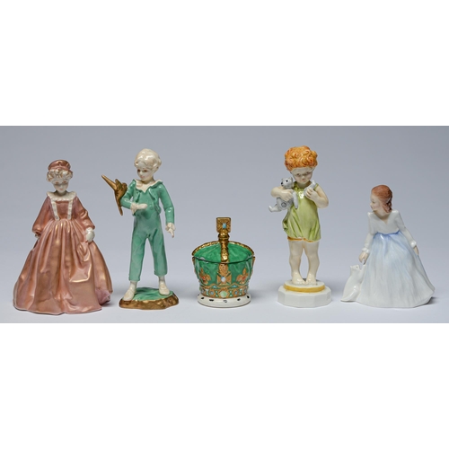 Appraisal: Three Royal Worcester figures of children designed by Freda Doughty