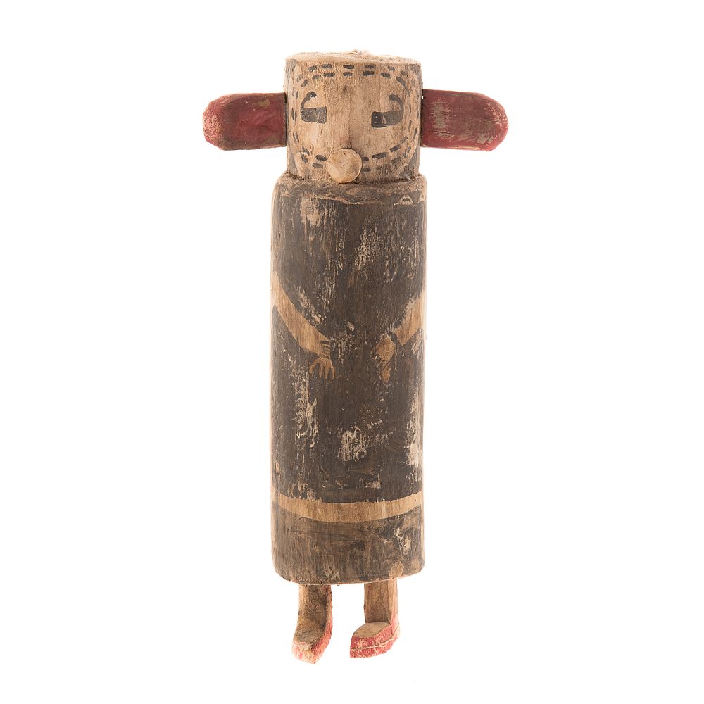 Appraisal: Hopi Painted Cottonwood Fence Post Kachina circa painted wood deity