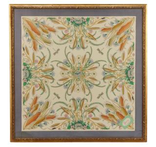 Appraisal: Vintage Gucci Fall Harvest Silk Scarf Framed V Accornero Italian