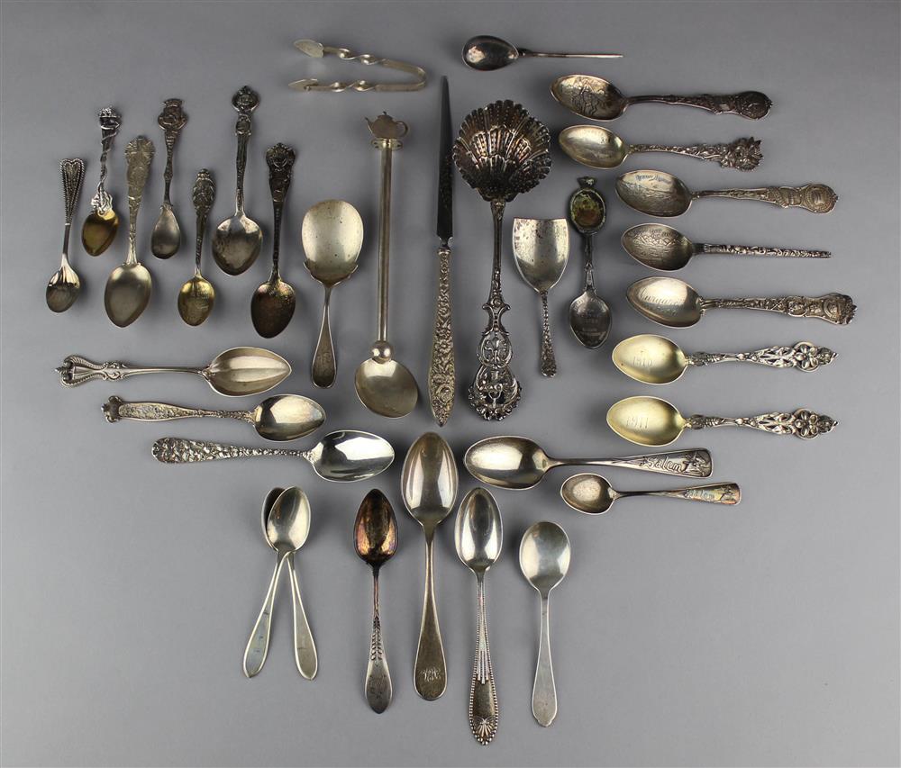 Appraisal: GROUP OF SOUVENIR SPOONS AND OTHER SMALL ITEMS including a