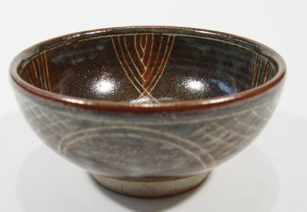 Appraisal: C Lewis - South Heighton Studio pottery bowl with brown