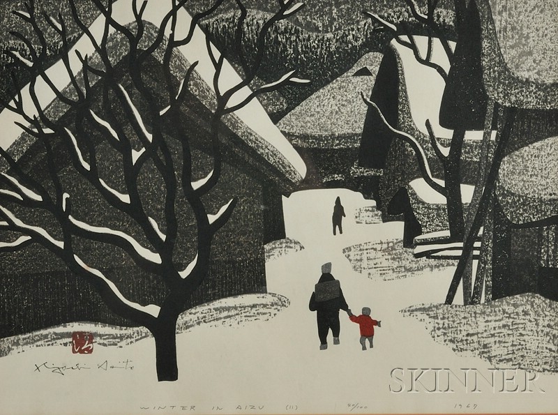 Appraisal: Saito Kiyoshi Winter in Aizu II signed in black ink