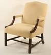 Appraisal: CHAIR - Chippendale style mahogany open arm chair with swept