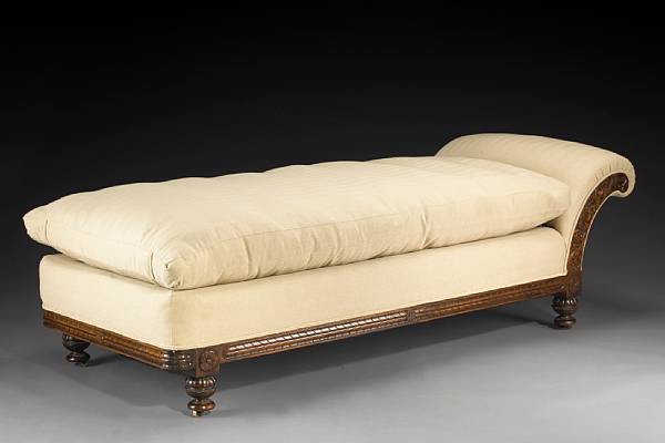 Appraisal: An Italian Renaissance style oak day bed second half th