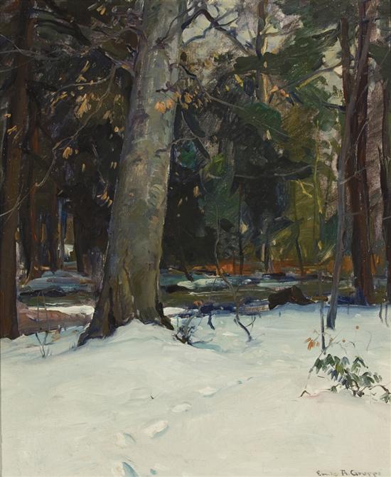 Appraisal: EMILE ALBERT GRUPPE American - Footprints in the Snow oil