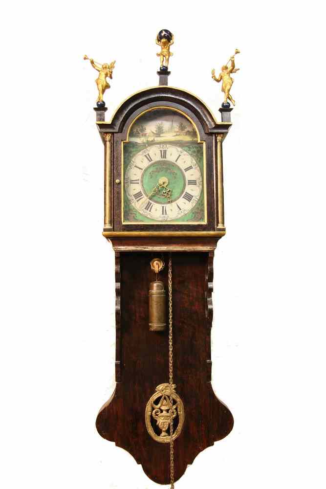 Appraisal: WAG ON WALL CLOCK - Oak Cased Dutch Wall Clock