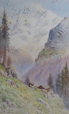 Appraisal: John Harwicke Lewis - View of the Eiger glacier at