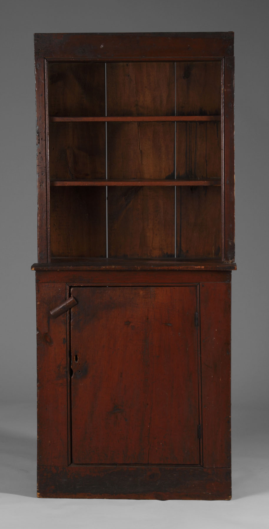 Appraisal: Diminutive Pine Step Back Cupboard th Century Condition Original red