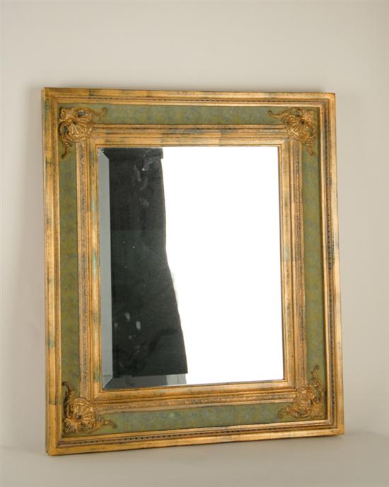 Appraisal: A Paint-decorated Gilt Wall Mirror high wide