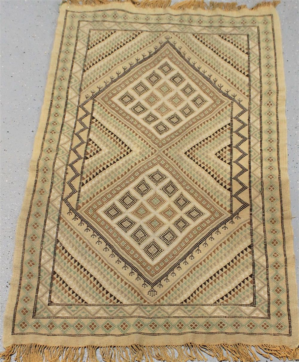 Appraisal: CHINESE GEOMETRIC PATTERN RUG in brown and tans approx '