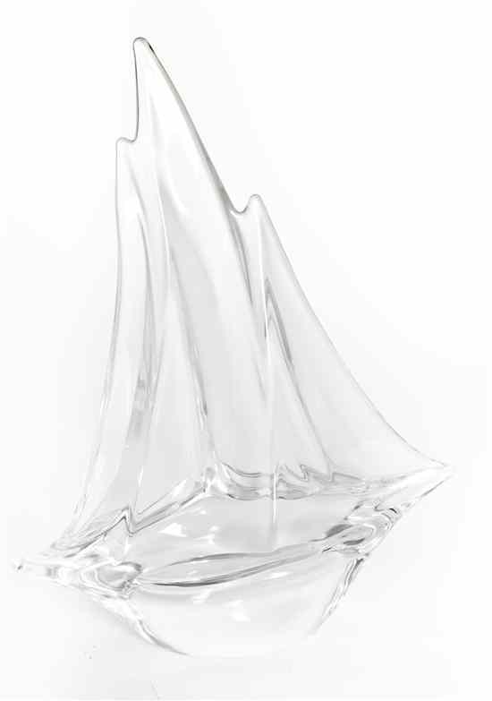 Appraisal: A Daum Glass Sailboat of three mast form signed Daum