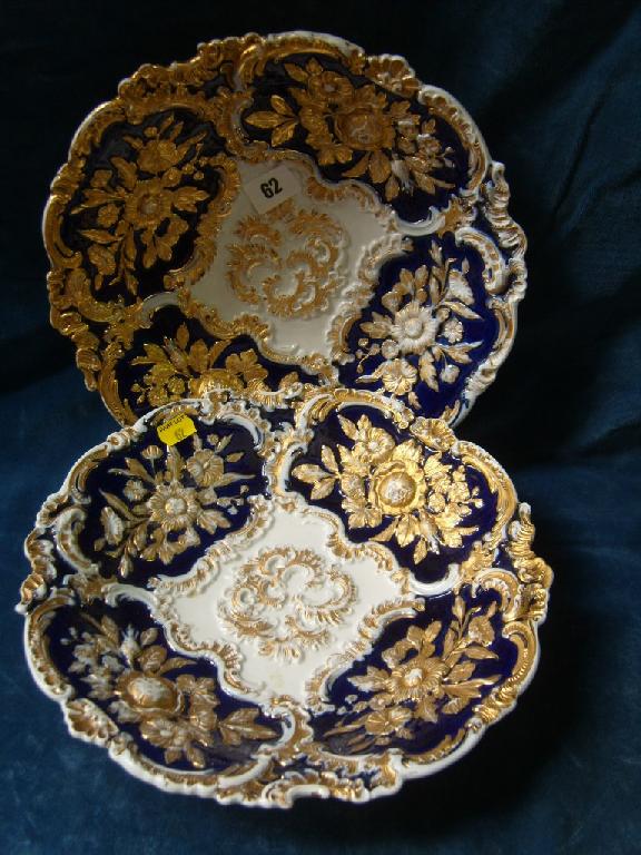 Appraisal: A pair of late th century Meissen type chargers with