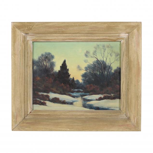 Appraisal: FRANCIS DIXON AMERICAN - SNOWY LANDSCAPE AT DUSK Oil on