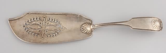 Appraisal: Pierced blade with fish motif maker Wm Kingdon London l