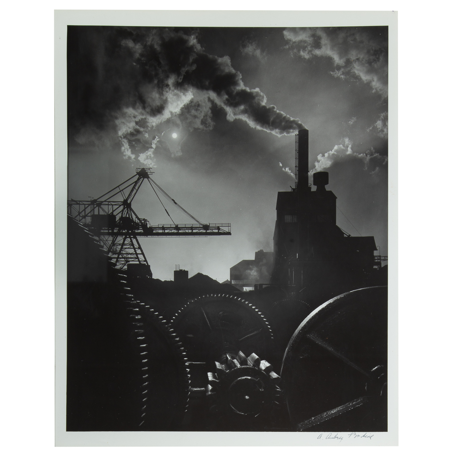 Appraisal: A AUBREY BODINE WHEELS OF INDUSTRY PHOTOGRAPH American - Gelatin