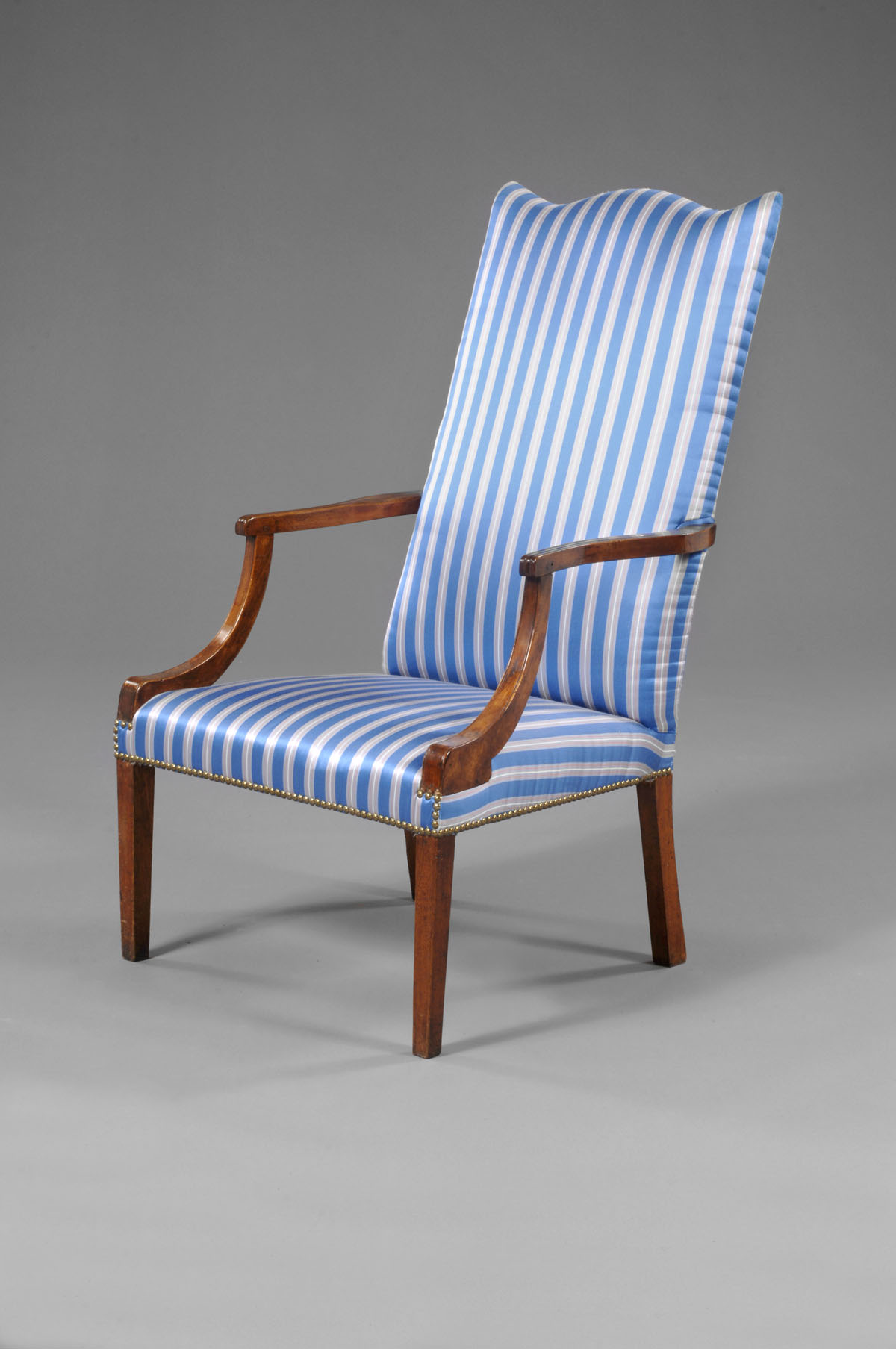 Appraisal: NEW ENGLAND FEDERAL MAPLE AND BIRCH LOLLING CHAIR The rectangular