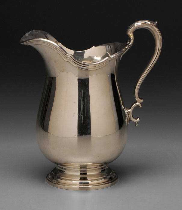 Appraisal: Tiffany Sterling Water Pitcher American - reeded border scroll handle