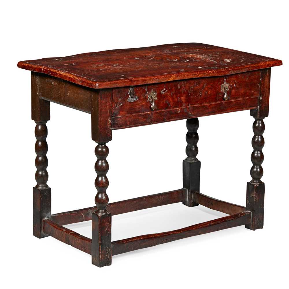 Appraisal: WILLIAM AND MARY OAK AND ELM SIDE TABLE LATE TH