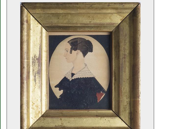 Appraisal: JUSTUS DALEE AMERICAN - MINIATURE PROFILE PORTRAIT OF A YOUNG