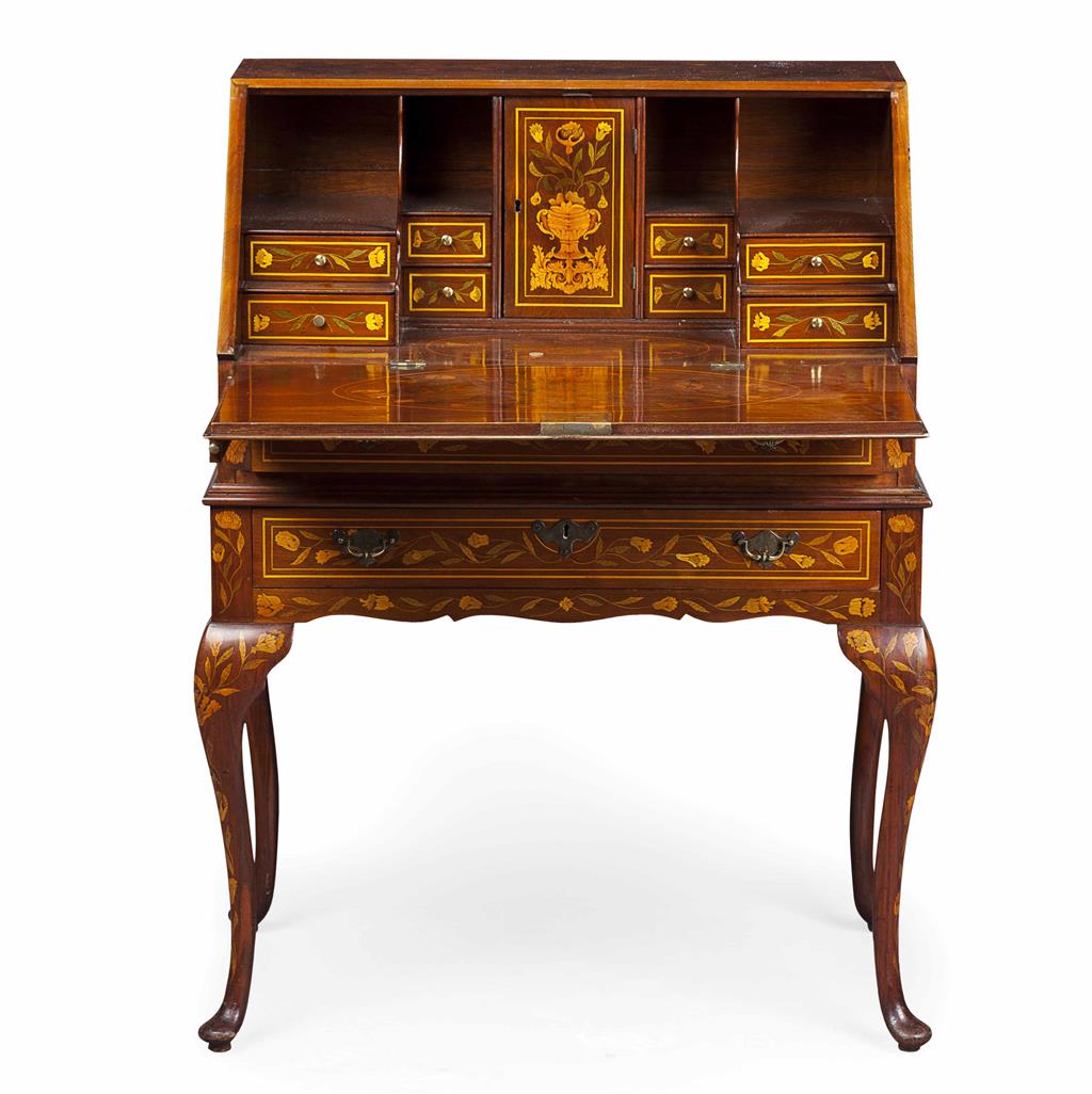 Appraisal: DUTCH WALNUT MARQUETRY BUREAU ON STAND EARLY TH CENTURY in