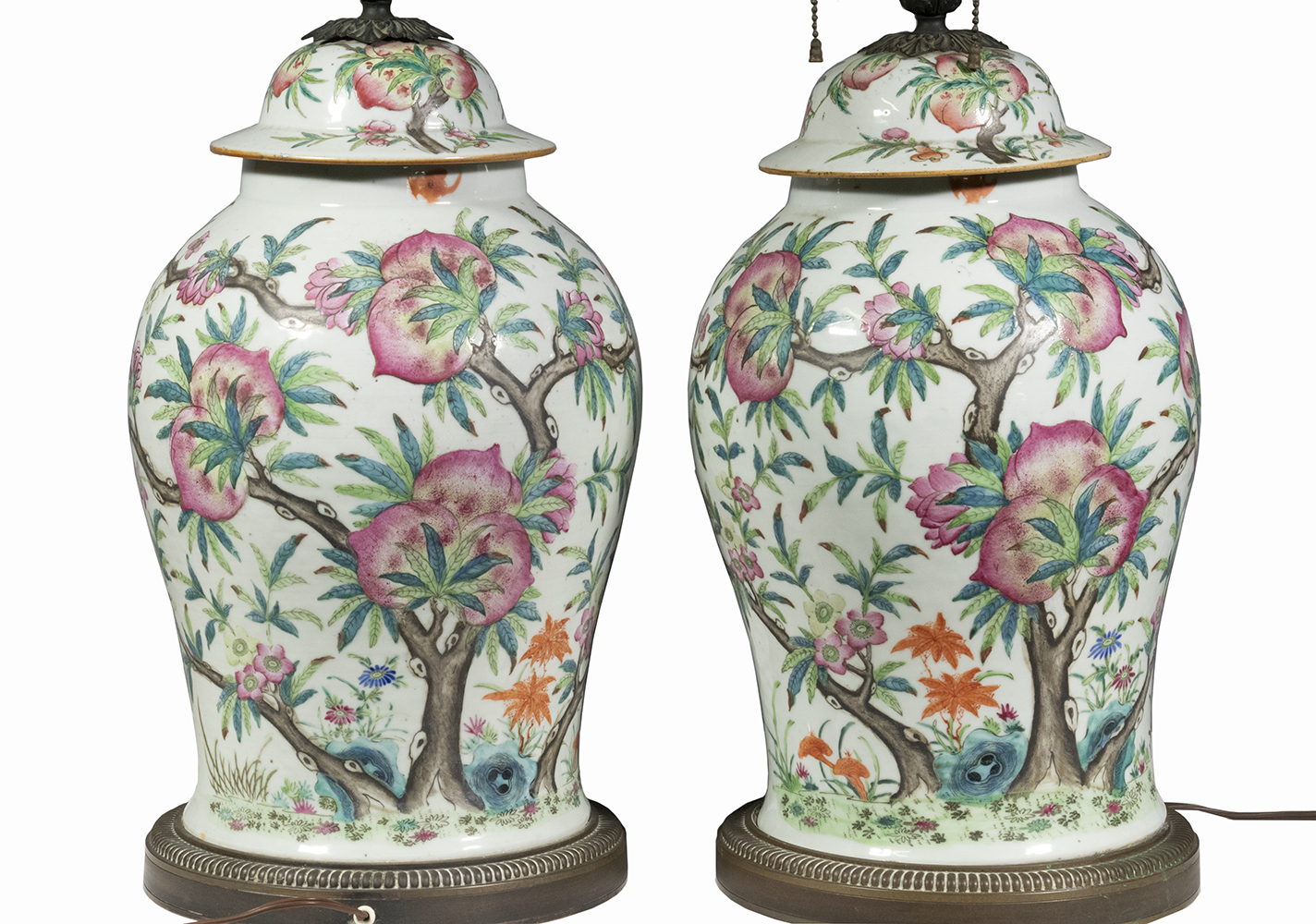 Appraisal: PR CHINESE PORCELAIN JARS WIRED AS LAMPS Pair of th