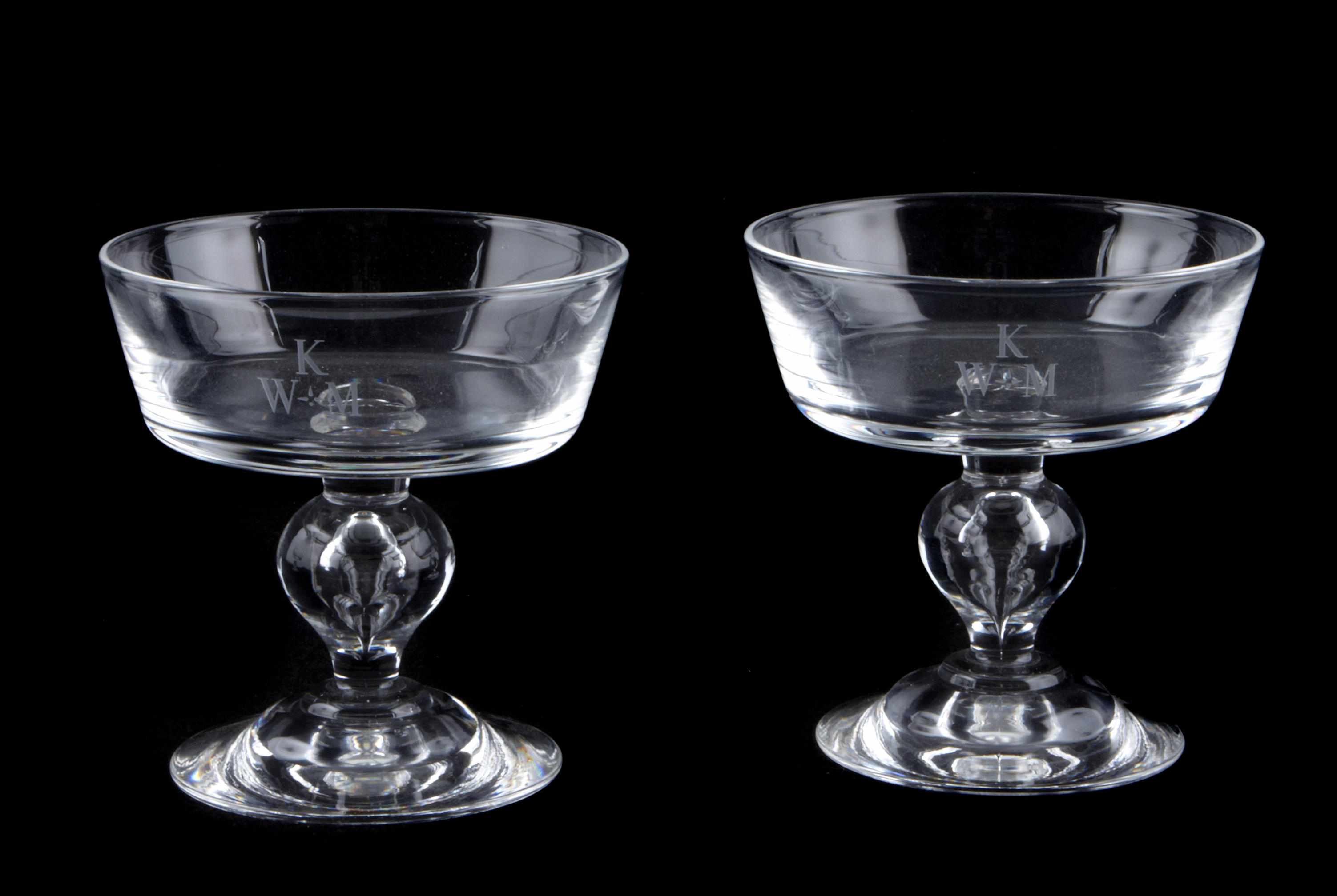 Appraisal: A group of twelve Steuben glass compotes with baluster stem