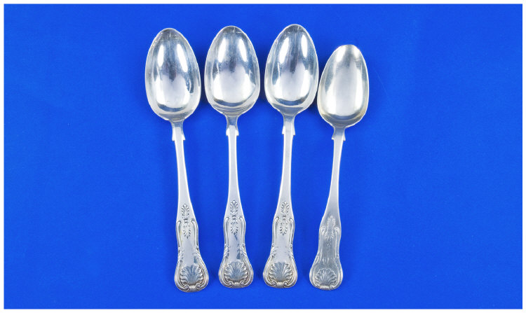 Appraisal: Victorian Scottish Set of Silver Teaspoons Kings Front French Shoulder