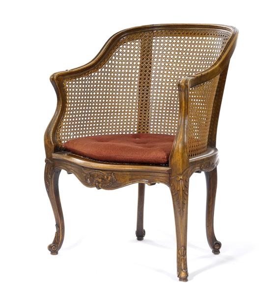 Appraisal: FAUTEUIL DE BUREAU Louis XV style France molded and carved