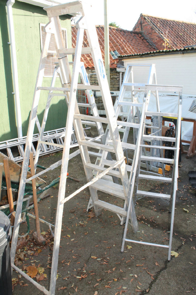 Appraisal: Aluminium ladders and steps varying sizes