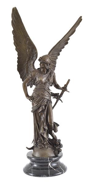 Appraisal: A BRONZE STATUE WINGED VICTORY AFTER THE CLASSICAL the figure