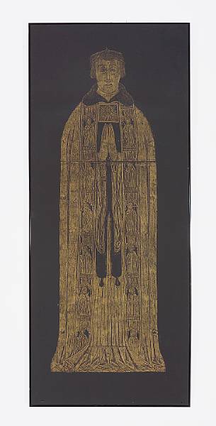 Appraisal: A brass rubbing of a priest d Tattershall Lincolnshire last