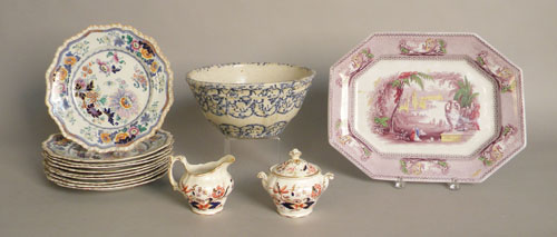 Appraisal: Miscellaneous porcelain to include a transfer platter creamer and sugar