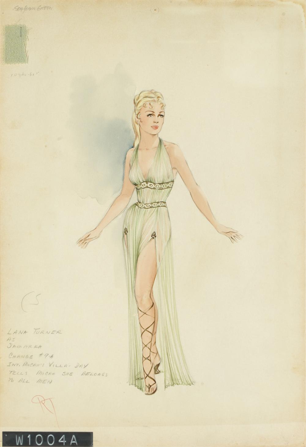 Appraisal: LANA TURNER AS SAMARRA COSTUME SKETCHfor the Metro-Goldwyn-Mayer movie production