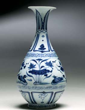 Appraisal: IMPORTANT YUAN BLUE AND WHITE VASE Important and superbly detailed